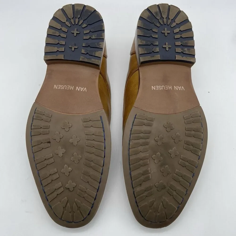 Van Heusen Memory Foam Geraldo Dress Shoes Men's 10.5 M Tan Brown Oxford Regal
